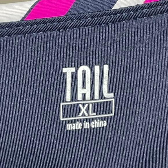 Tail Skort XL Fuchsia Orange Black Striped Side Pleat Skirt w/ Pockets - Picture 7 of 8